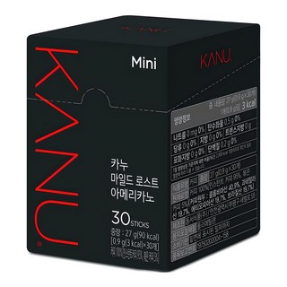 KANU 中焙美式黑咖啡迷你包, 900mg, 30條, 1盒