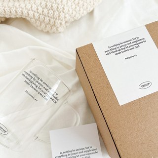 [玻璃把手水杯]應當一無掛慮 只要凡事藉着禱告.祈求和感謝 將你們所要的告訴神 /文創/基督/受洗禮/耶穌/幸福小組