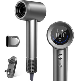 레퓰리 고속 헤어 드라이기 디지털 디스플레이 테크놀로지 음이온 드라이기, 다크 그레이