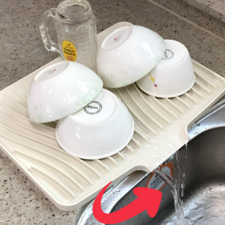 한솔템 완벽 물빠짐 실리콘 식기 건조매트, 1개, 아이보리, 1단