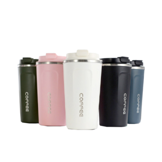 隨手保溫杯 - 直飲咖啡杯 雙層隔熱 耐磨防刮不鏽鋼, 1個, 510ml, 磨砂白色