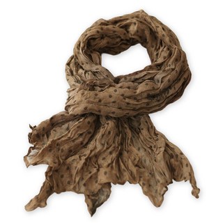 메리앤유 도트패턴 캐주얼 링클 주름 롱 스카프 머플러