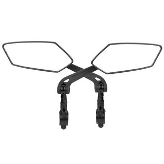 自行車後視鏡 反光鏡 電動車後照鏡 摩托車後視鏡 自行車配件 反光板 腳踏車後視鏡, 黑色, 1套