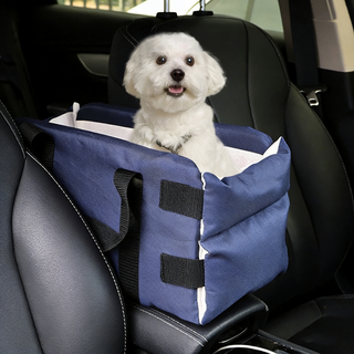 ORZQU 강아지 자동차 카시트 애견 드라이버 여행용 이동가방, 1개, 블루