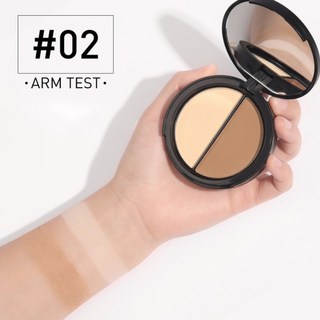 촉촉한 커버 커버력좋은 파운데이션 광채 스틱 물광 하이라이터 건성 복합성 매트 쿠션 컨실러 프라이머 블러셔 focallure 쉬머 브론저 및 파우더 메이크업 페이스 팔레트, 1개, 02