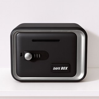 사각 미니금고 지폐 디지털 비밀번호 저금통, 네모 저금통-블랙