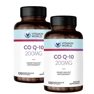 비타민월드 코큐텐 200mg Vitamin World Co Q-10, 2개, 120정