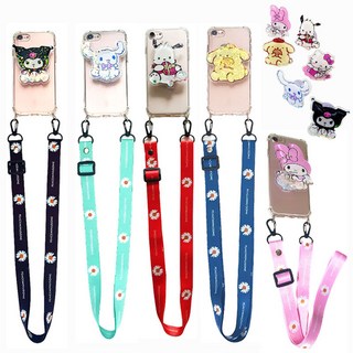 갤럭시 와이드8 M16 5G (M166) 세트 케이스 목걸이줄 + 반짝이 거치 그립톡 + 투명 실리콘 젤리