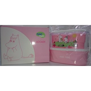 nac nac 嚕嚕米歡樂園地時尚餐盒 (粉色), 1個