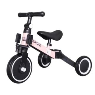 德國Kiwicool 4合1多功能滑步車 - 兒童三輪車/寶寶滑步車, 公主粉（獨家歐美配色）, 1個