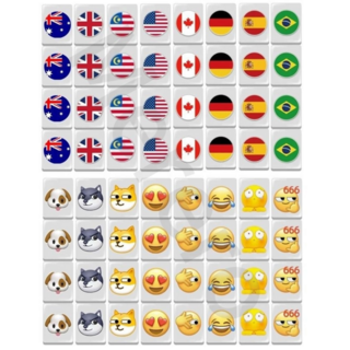 Merero 틱톡 타일게임 마작 타일푸쉬 플래그 볼 부모 자녀 장난감 선물, A, 65개, 24mm