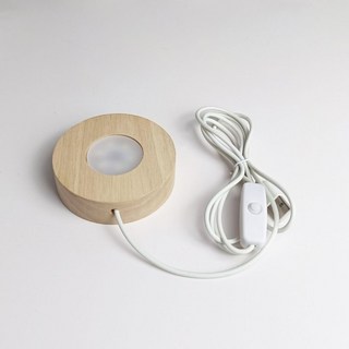 木燈座 水晶燈座 LED燈座 USB七彩燈座，多色可選，營造浪漫氛圍，提升居家品味。, 七彩光直徑10公分