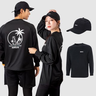 [SET] 아쿠아 워터 모자 + 루즈핏 래쉬가드 세트 빅사이즈 체형커버 비치웨어 물놀이 수영복 상의