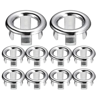 싱크대 오버플로 링 드레인 커버 교체 욕실 주방 싱크대 세척 대야 트림 오버플로 커버 구멍 삽입 라운드, 12pcs, 03 Style E