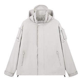 男女款戶外連帽沖鋒衣夾克 春秋款防風登山服 純色拉鏈口袋外套防風 夾克男 飛行夾克 運動夾克 夾克外套 風衣夾克 防水夾克