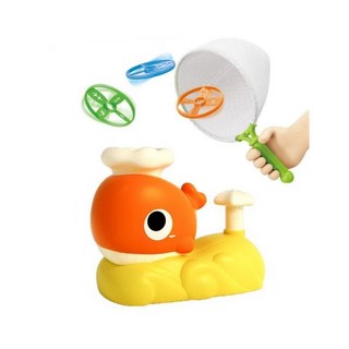 Whale 兒童戶外飛盤玩具套裝，親子互動遊戲，鍛鍊手腳協調，安全無毒材質, 橘色, 1個