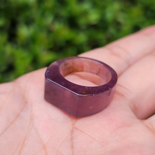 天然紫玉髓戒指尾戒，特製刻字款，玉石指環，原創設計