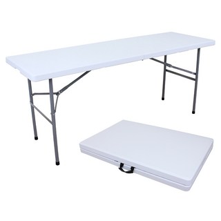 JS生活居家 手提式對摺折疊桌-超厚4.5公分 露營折疊桌, 灰白色