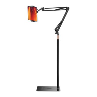 모센모 180cm 포인트 높이 조절 스마트 패드&스마트폰 스탠드형 더블 스프링 자바라 거치대, MOS-JA1800S(무광 블랙), 1개