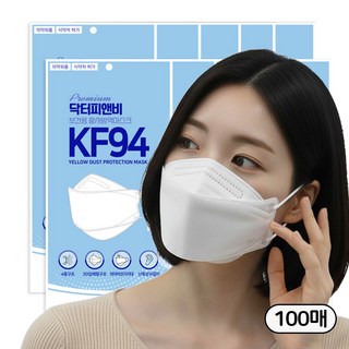 닥터피앤비 프리미엄 화이트 국산 KF94 대형 보건용 마스크 100매 (10매씩 포장), 10개, 10개입
