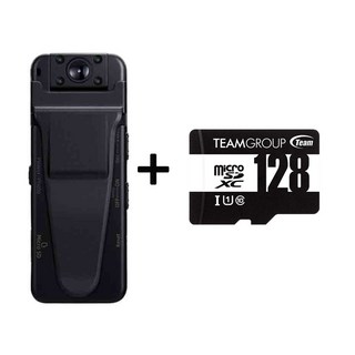 四方館 14小時超長電力插卡式錄影筆 微型攝影機 錄音筆 隨身紀錄 行動錄影筆 磁吸背夾 (送OTG轉接頭), 黑色, CP007(加購128G記憶卡)