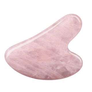 粉晶玉石刮痧板 滾輪按摩棒 臉部身體按摩器 刮痧按摩工具, 粉水晶(刮痧片*1), 1個