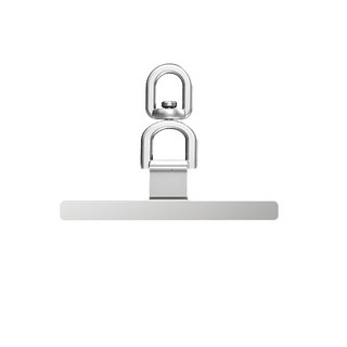 金屬有耳朵掛繩夾片 手機掛繩夾片 掛繩墊片 金屬夾片, 360°旋轉-小T-銀, 1個