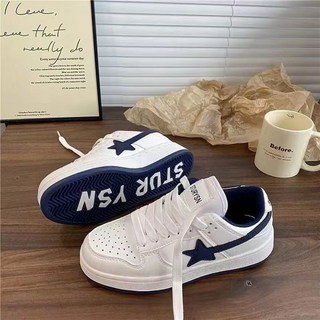 情侶星星小白鞋 厚底學院風板鞋