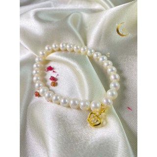 мσσи_нασ 設計款白珍珠手鍊 15手圍 6.8mm, 1個