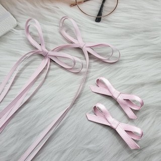 에떼리본 슬림 발레코어 리본집게핀4P H136