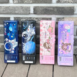 변신필통 초등학생 학용품 로봇 연필깎이 새학기 초등선물 자석필통 입학 선물, 1개, 핑크복숭아빙수