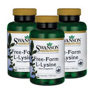 Swanson 斯旺森 游離型左旋離胺酸膠囊 500mg, 100顆, 3罐