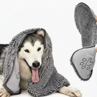 InLoop 속털완벽건조 강아지 애견 목욕 수건 펫타올, 1개, 그레이