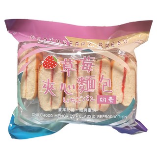 草莓麵包(5入) - 古早味草莓夾心麵包, 60公克, 1套裝