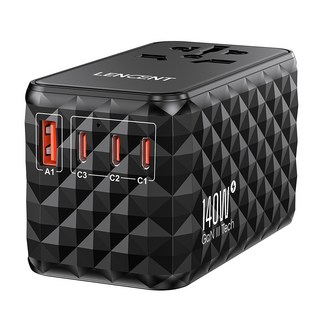 렌센트 140W 초고속 전세계 여행용 해외 멀티 플러그 어댑터 PA055B, 1개