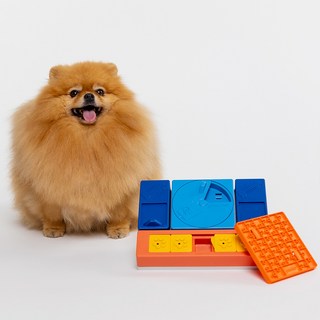 퍼즐처럼 조립하는 강아지 노즈워크 포즐러 비기너 세트 분리불안 지능개발 IQ 장난감, 1개, 주황+파랑+노랑