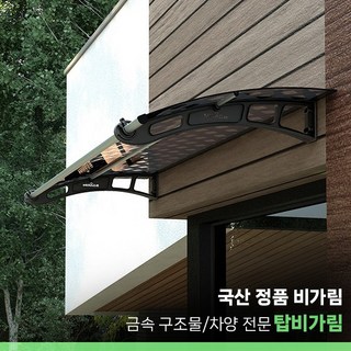비가림 610x1100 캐노피 고정 차양 렉산 빗물받이 현관 창문 테라스, 1. 610 X 1100(기본브라캣2개포함)/블루, 그레이/은색, 추가안함
