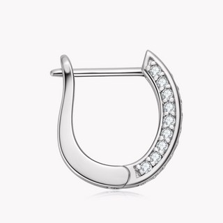 莫桑石 半鑽 馬蹄耳環