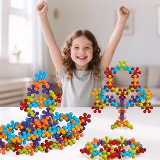 코코유 눈송이 블록 DIY 조립 완구 창의력 학습 교구 302pcs 선물 LMH-03, 1개, 혼합색상