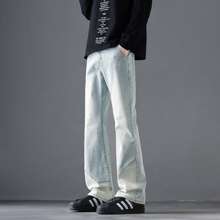 復古微喇牛仔褲男款 高街潮流喇叭褲 彈力修身長褲
