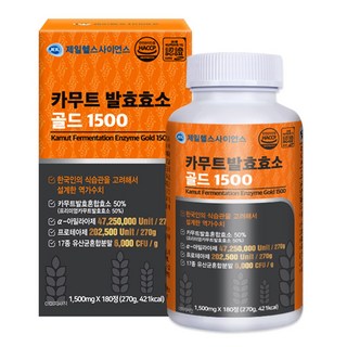 제일 카무트 발효효소 골드 역가수치 4700만이상 츄어블 6개월분, 1개, 180정