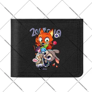 쿠쿠스토어 Zootopia 2 나일론 은행 카드 접이식 지갑 하라주쿠 휴대 홀더 남성 애니메이션 피규어 동전 생, 21 FKDW103