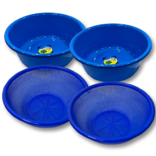 [나코] 김장다라이 세트 김장대야 김치 플라스틱채반 원형 소쿠리 대형 다라이, 1세트, 파란색