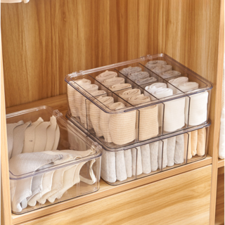 올림아이 아크릴 속옷 양말 덮개 정리 보관함 16칸, 1개, 투명