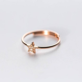 Muer沐耳 開口可調式星星線戒 925純銀 食指戒指 簡約戒指 女生戒指