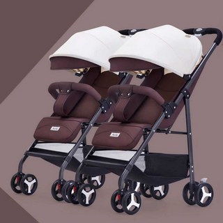트윈 유모차 분리 및 분리가 가능하고 가볍고 충격 흡수가 뛰어나며 접이식 유모차, 밀크커피(분리형)