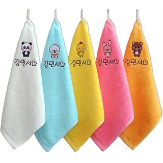 아이맘 어린이집수건 이름자수 고리타올 코마사 항균 40수, 큐트 프렌즈, 1세트
