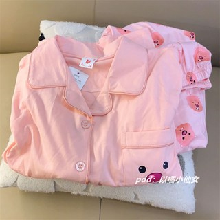 睡衣套裝 ins風可愛loopy露比睡衣女春秋季新款長袖高顏值家居服套裝外穿 簡約睡衣 ins風家居