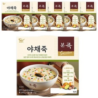 [본죽] 냉장 야채죽 271.5g 5+1컵, 6개
