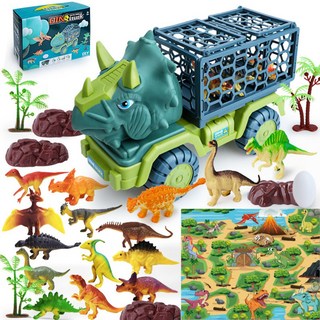 신형 공룡자동차 운송트럭 장난감 티라노파크 선물세트(공룡 15마리+특대형 부직포지도 추가증정), 트리케라톱스, 1개